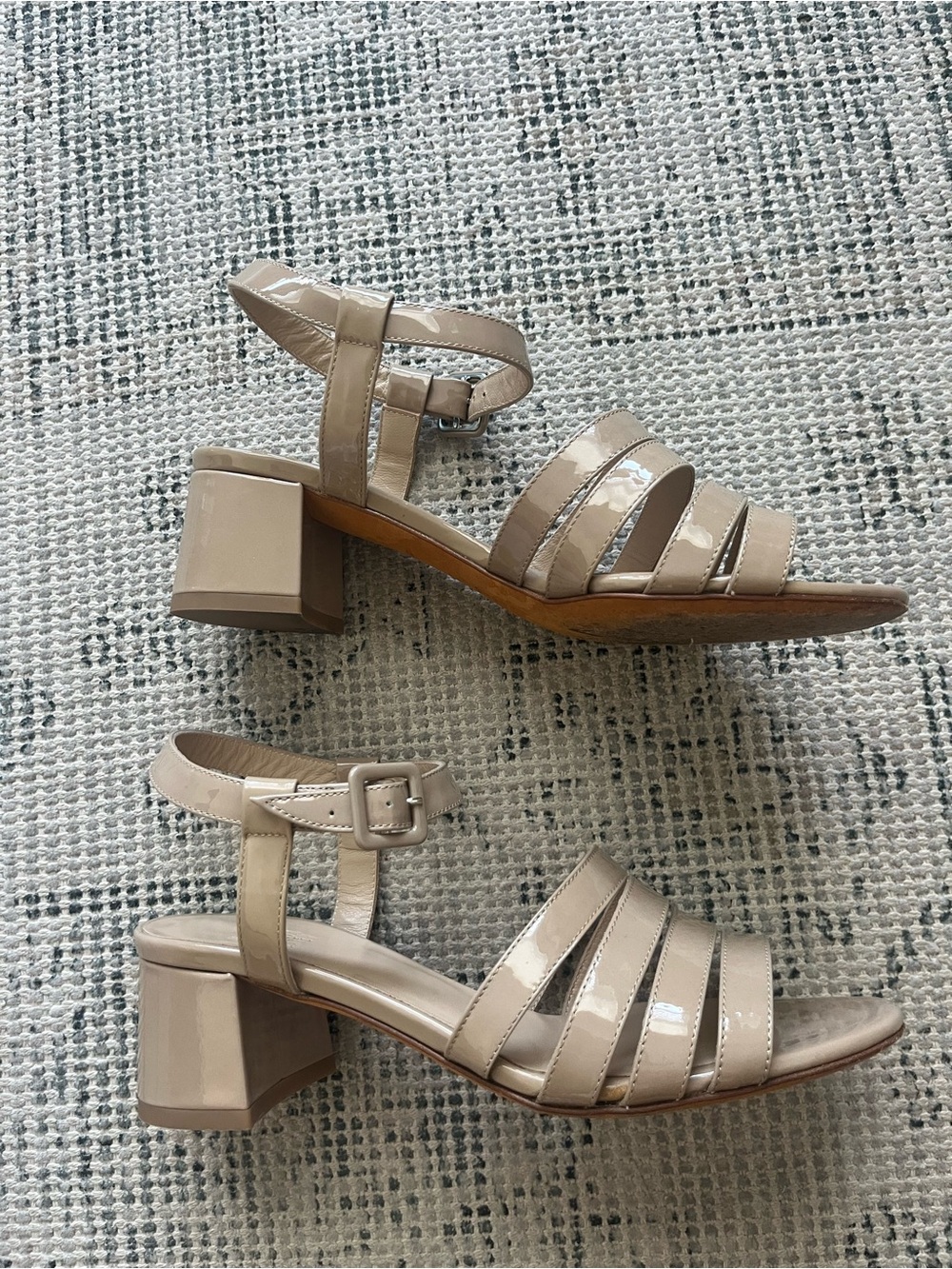Maryam Nassir Zadeh Patent Strappy Sandals in Nude/Tan sz 36 - Picture 8 of 8